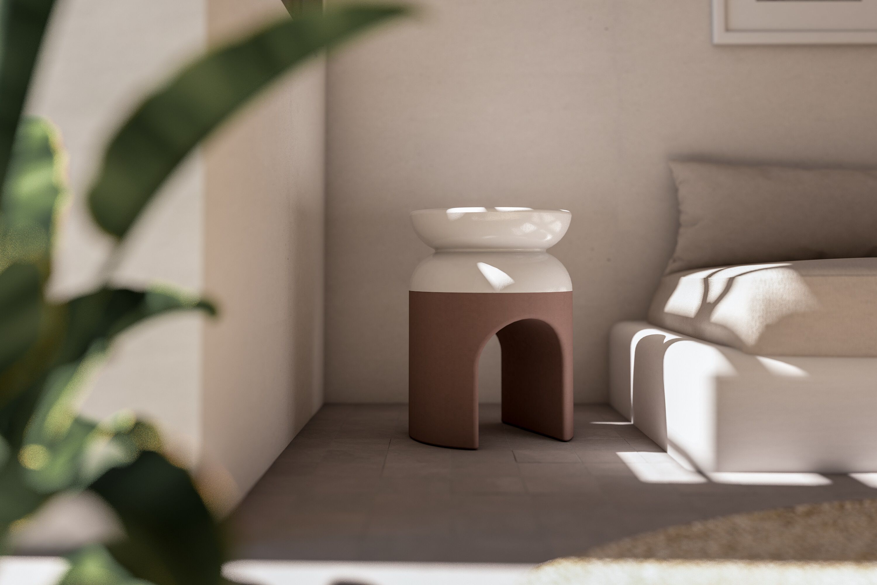 Бетонный круглый низкий журнальный столик URBI et ORBI Medius Terra ARCH-00127005 - Вид №7