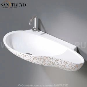 L500T0R1V4.400G Подвесная раковина настенная овальная A. e T. Italia SPOT белая