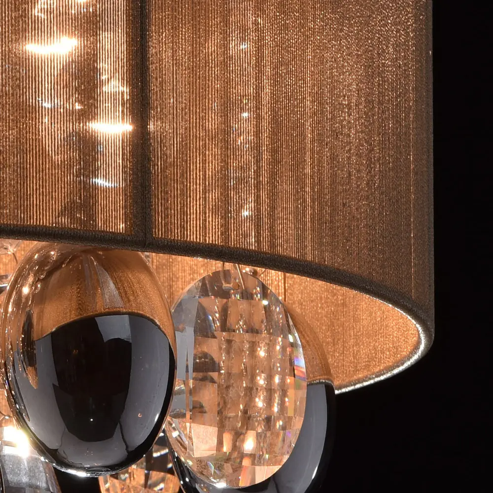 Люстра хрустальная подвесная Жаклин 5xE14x40 Вт, металл/текстиль, цвет хром/мультиколор MW-Light STLM-2017475 - Вид №6