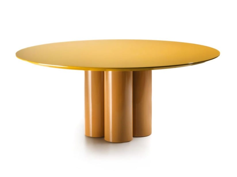 Круглый стол из лакированного дерева Frigerio Elly ARCH-00144433