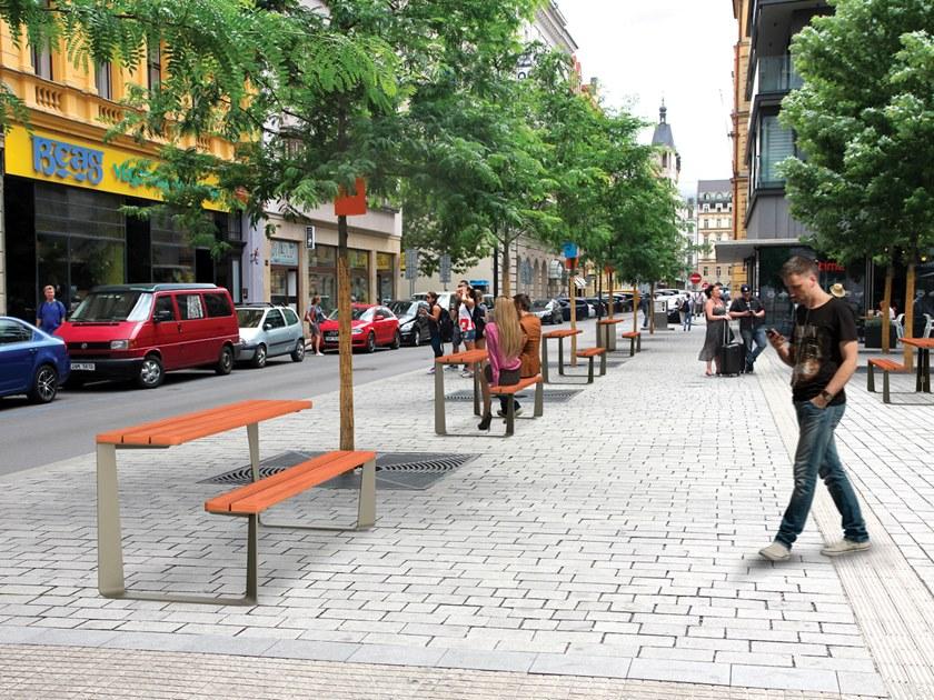 mmcité1 Стол для пикника из оцинкованной стали со встроенными скамейками sun-id-1407768 - Вид №5