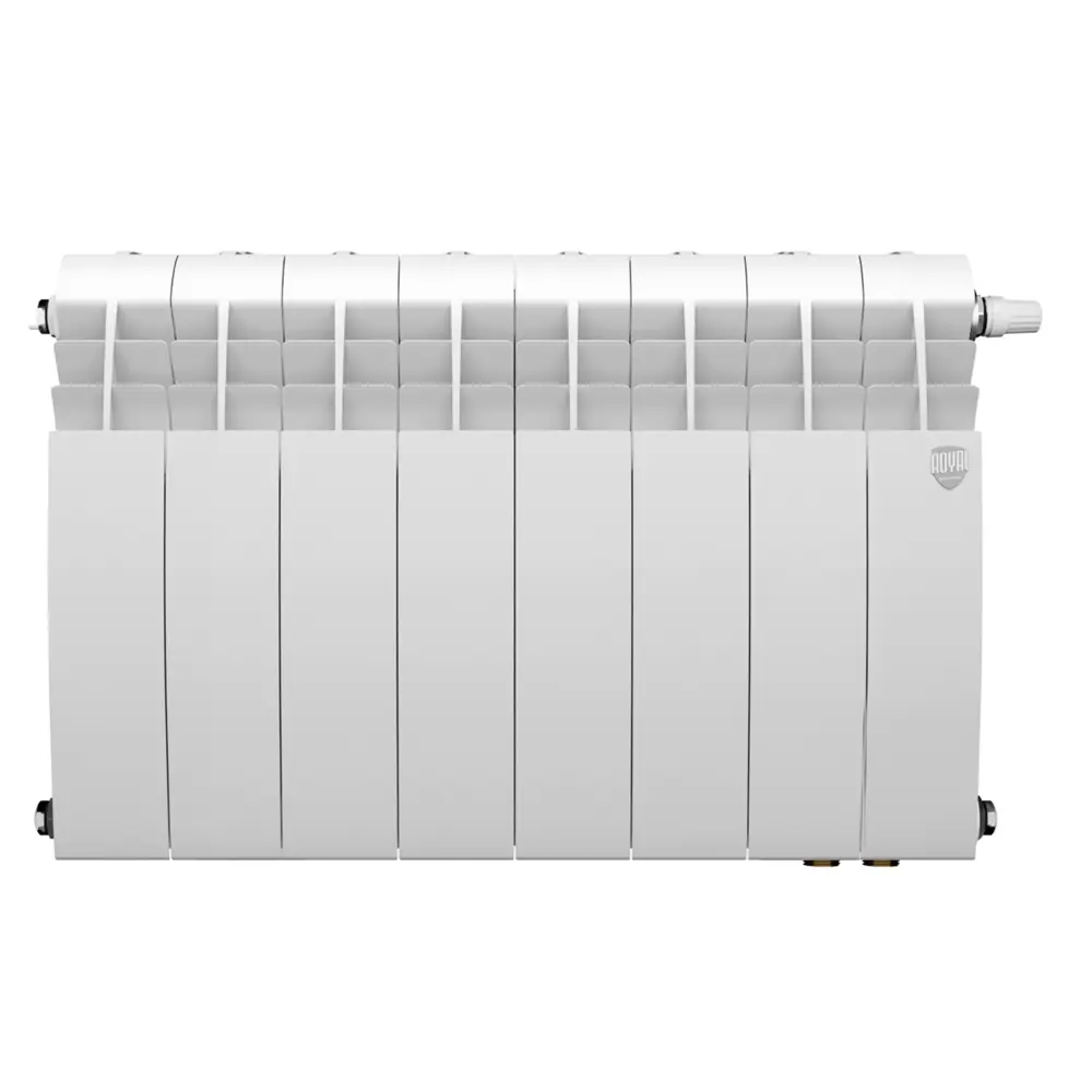 Радиатор секционный Royal Thermo Biliner 350/87 8 секций нижнее подключение биметалл белый Отсутствует STLM-2037968