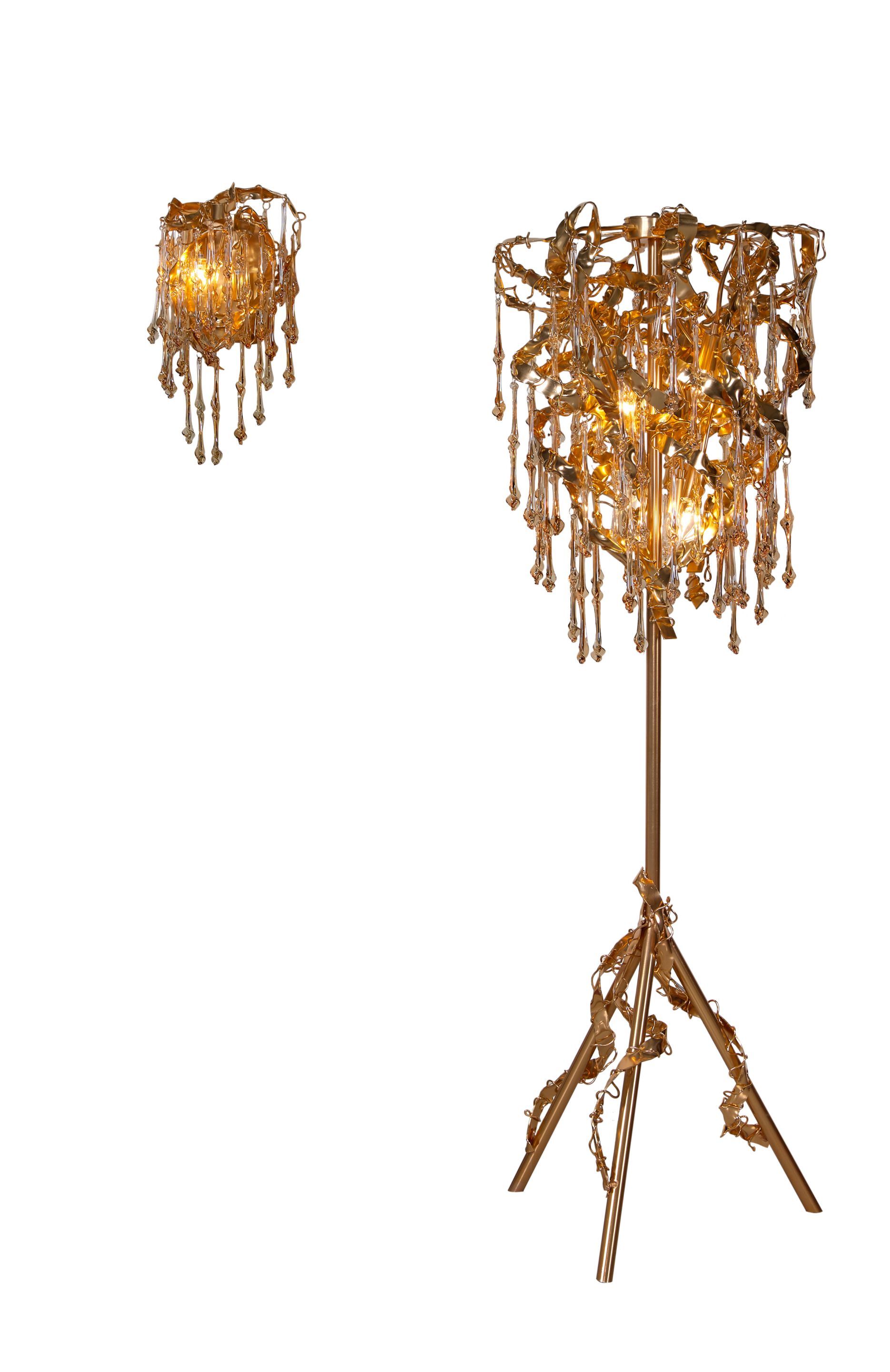 Напольная лампа из нержавеющей стали и хрусталя K-Lighting Sculpture ARCH-00074107 - Вид №1