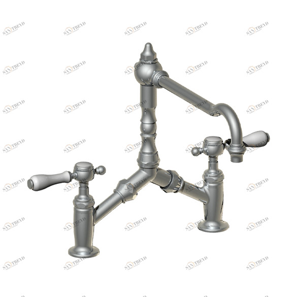 19121 Смеситель для мойки на 2 отверстия / с регулируемым межосевым расстоянием / версия с рычагом / без сливного отверстия HORUS Range Julia Victoria 