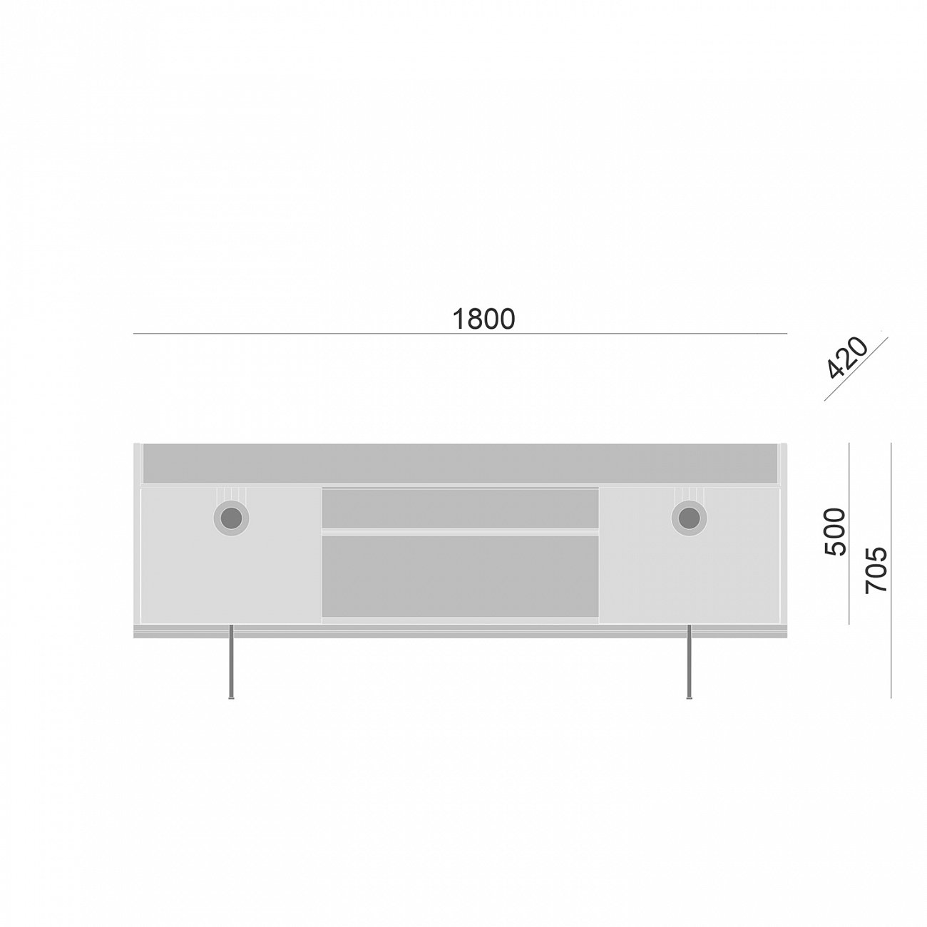 Тумба под телевизор черная Lago BRAGIN DESIGN LIVING 00-3974643 Черный - Вид №2