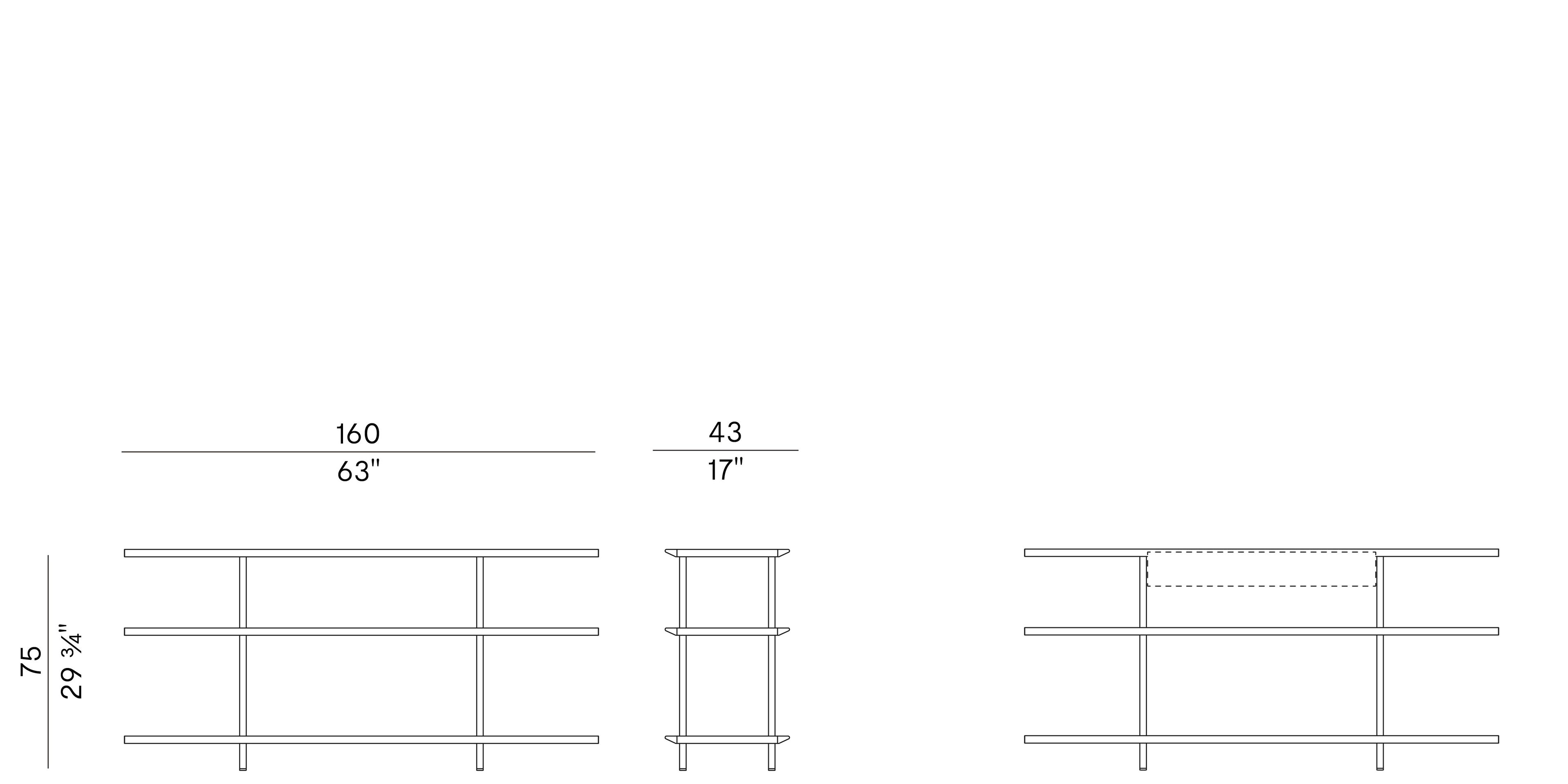 Деревянный отдельно стоящий книжный шкаф Potocco Arial ARCH-00046342 - Вид №2