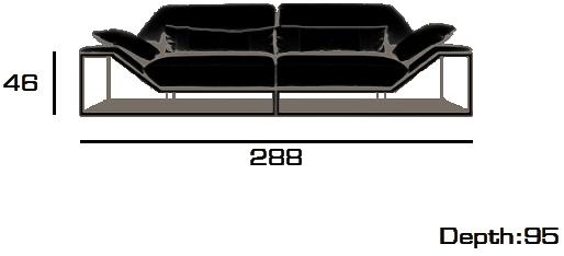 Tonino Lamborghini Casa 3-х местный кожаный диван с обивкой Long beach modern sun-id-1420419 - Вид №5