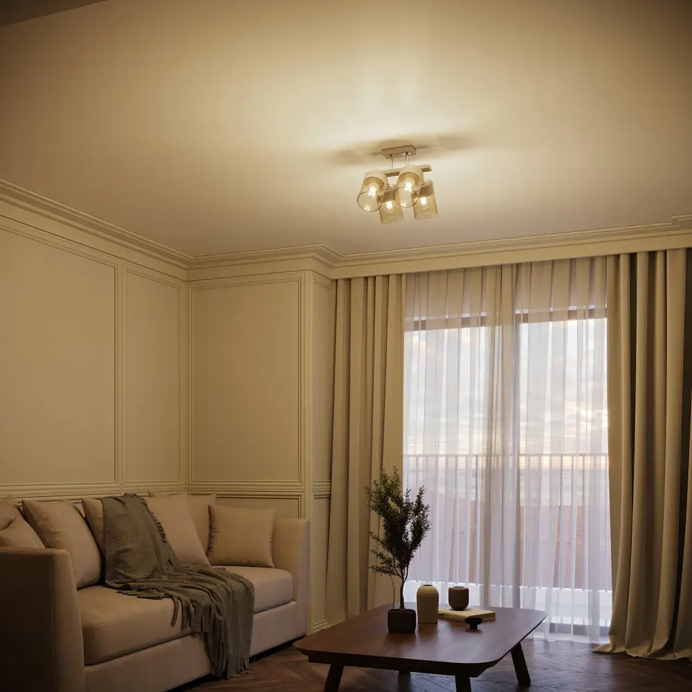 INSPIRE Amber — потолочная люстра с 4 стеклянными плафонами 85113377 STLM-0058954 - Вид №8