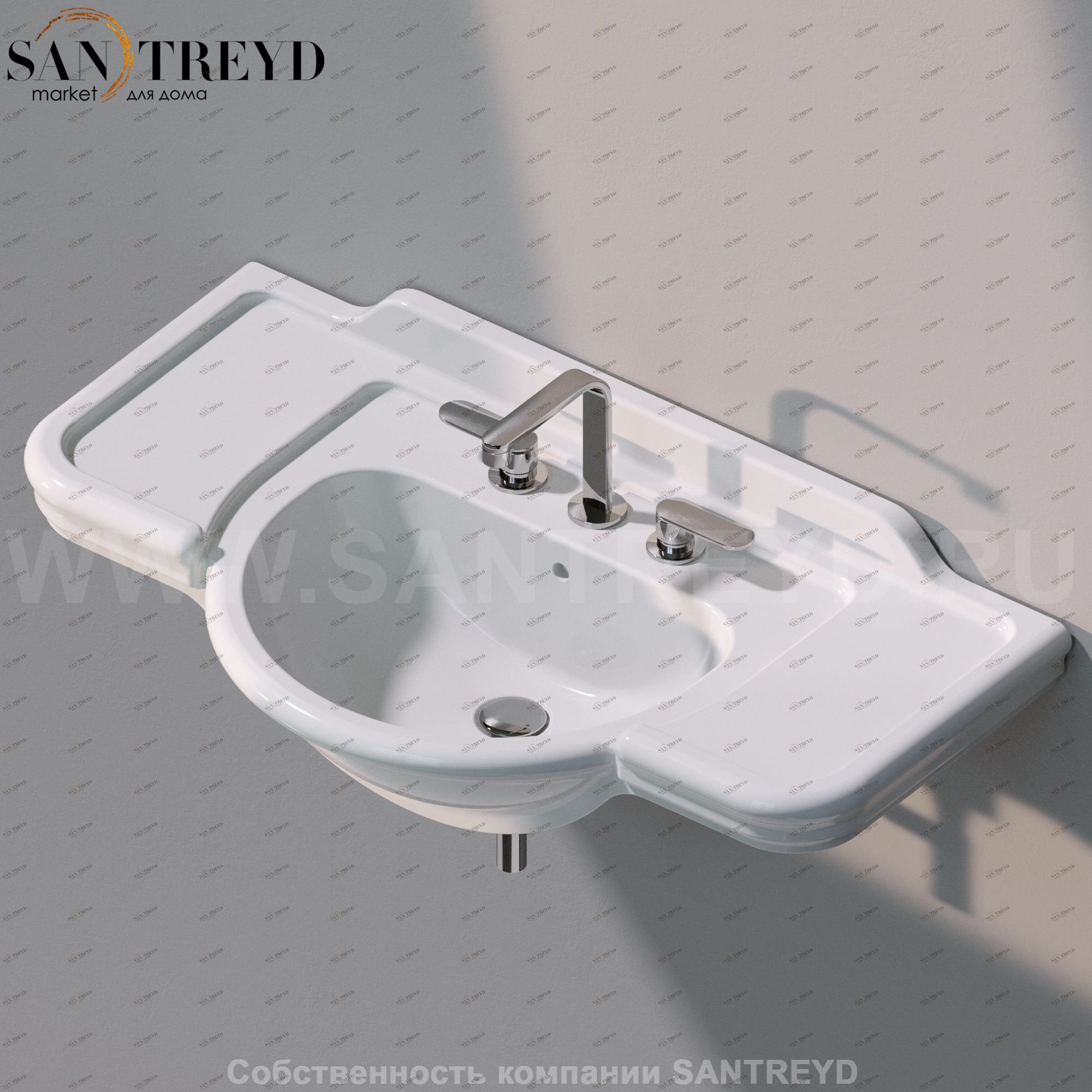 30509016 Подвесная раковина настенная прямоугольная Ceramica Flaminia Fidia