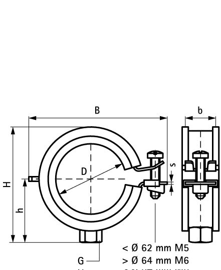 3363028 Крепление для труб  BIS KSB1 Хомуты с вкладышем epdm (M8, M8/10) для всех видов труб WALRAVEN  - Вид №1