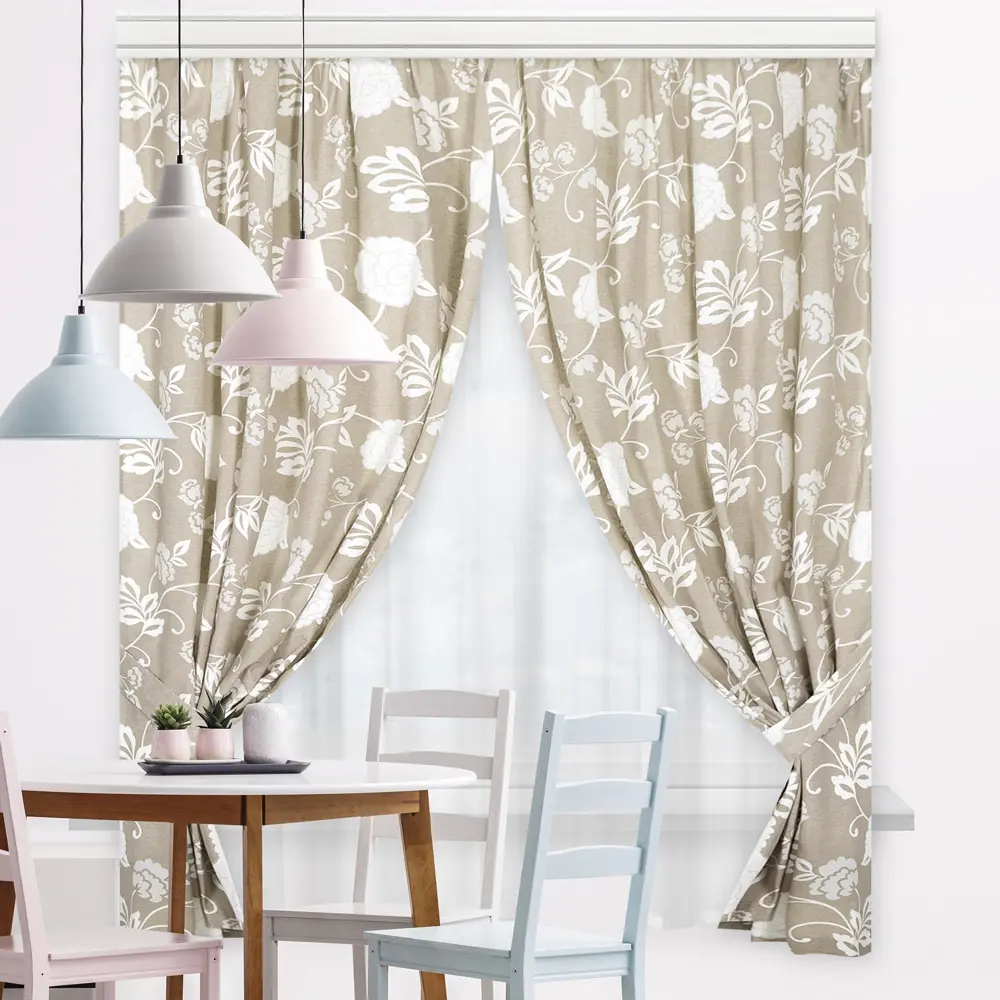 Штора на ленте для кухни Бэлла 136x180 см цвет бежевый 89128711 STLM-2013490 Altali  - Вид №6