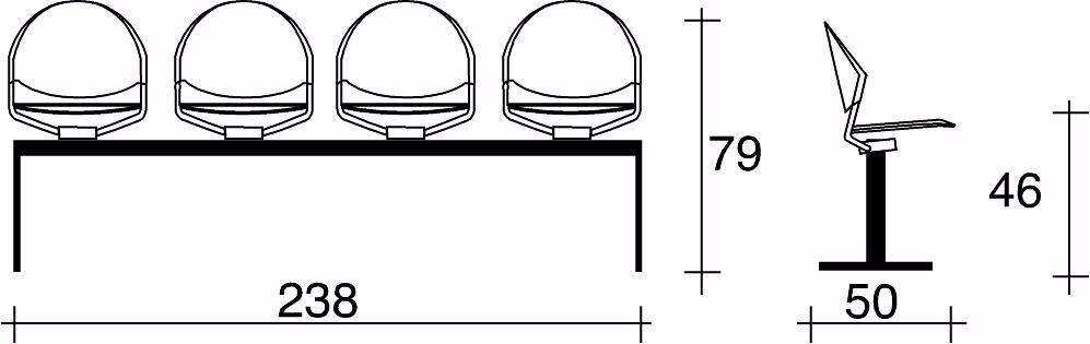 TALIN Сиденье на балке пола из ткани с подлокотниками Delfi sun-id-1504117 - Вид №6