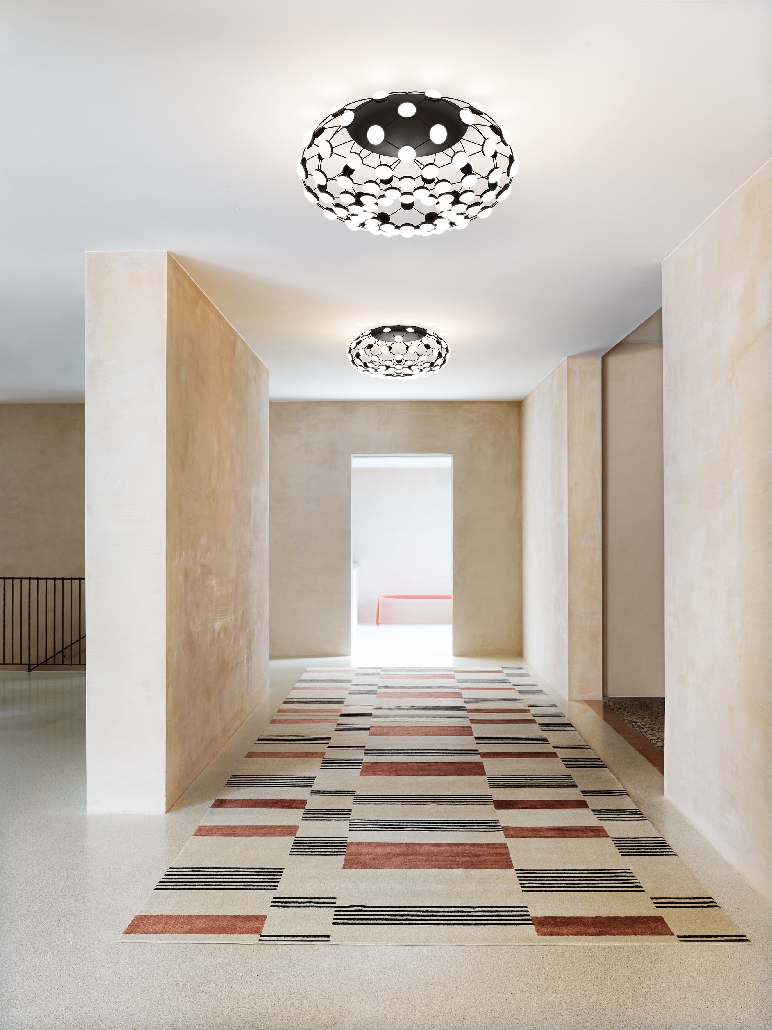 Светодиодный потолочный светильник из поликарбоната и стали LUCEPLAN сетка ARCH-00105147 - Вид №1