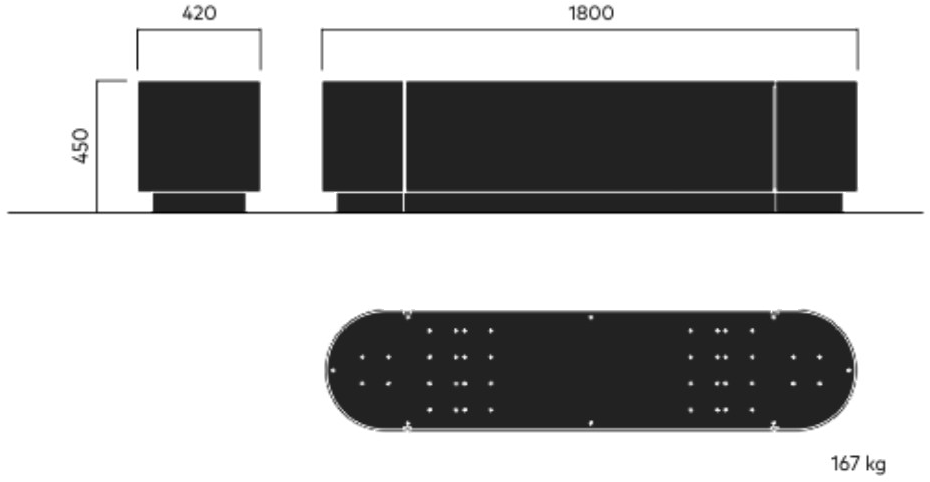 VESTRE Прямоугольная кашпо для общественных мест из стали с порошковым покрытием Pop sun-id-1413804 - Вид №12