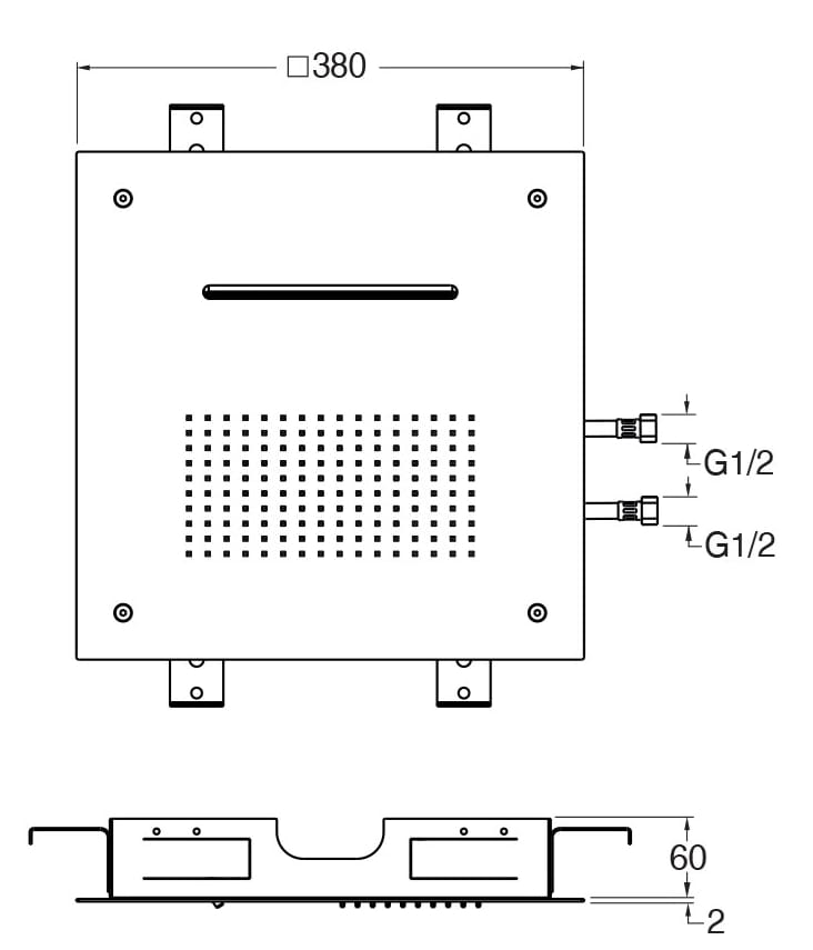 Квадратная потолочная душевая головка CRISTINA Rubinetterie душевые головки и рычаги-Shower &amp ARCH-00042755 - Вид №2