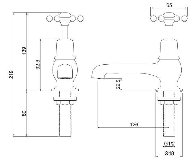 Смеситель для раковины с 2 отверстиями Burlington BIRKENHEAD ARCH-00087958 - Вид №5