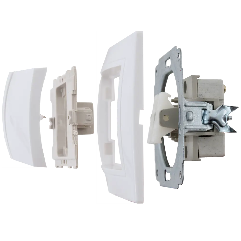 TDM ELECTRIC Выключатель встраиваемый двухклавишный белый 85591334 Таймыр STLM-1112344 - Вид №4
