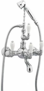 Bronces Mestre Настенный смеситель для ванны на 2 отверстия с ручным душем Artica with porcelain 035516.000.50