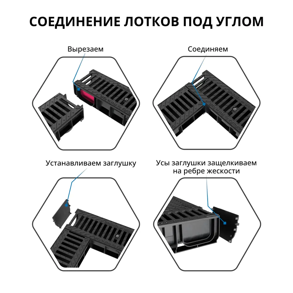 Лоток водосточный Gidrolica Standart 1000x145x100 мм цвет черный STLM-2180831 - Вид №6
