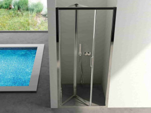 Алюминиевая и стеклянная нишевая душевая кабина с раздвижной дверью
