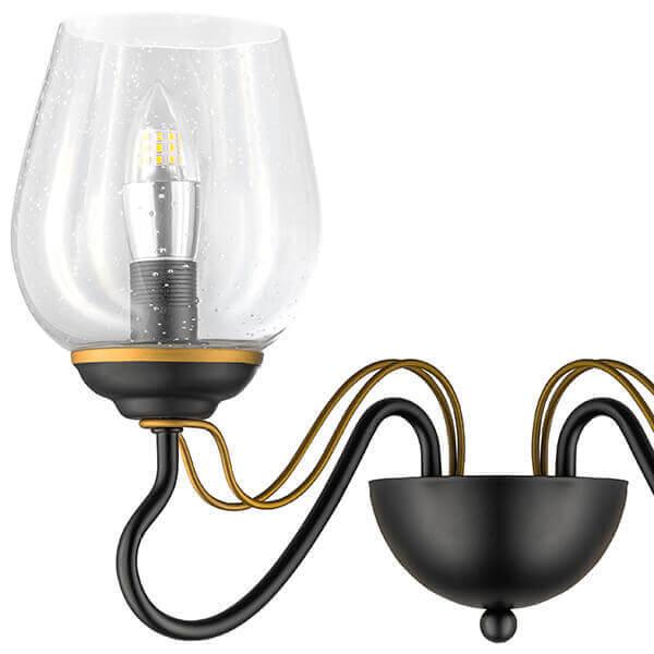 Бра со стеклянными плафонами на 2 лампы черное Bolla 734627 LIGHTSTAR BOLLA 00-3931433 Прозрачный;черный - Вид №1