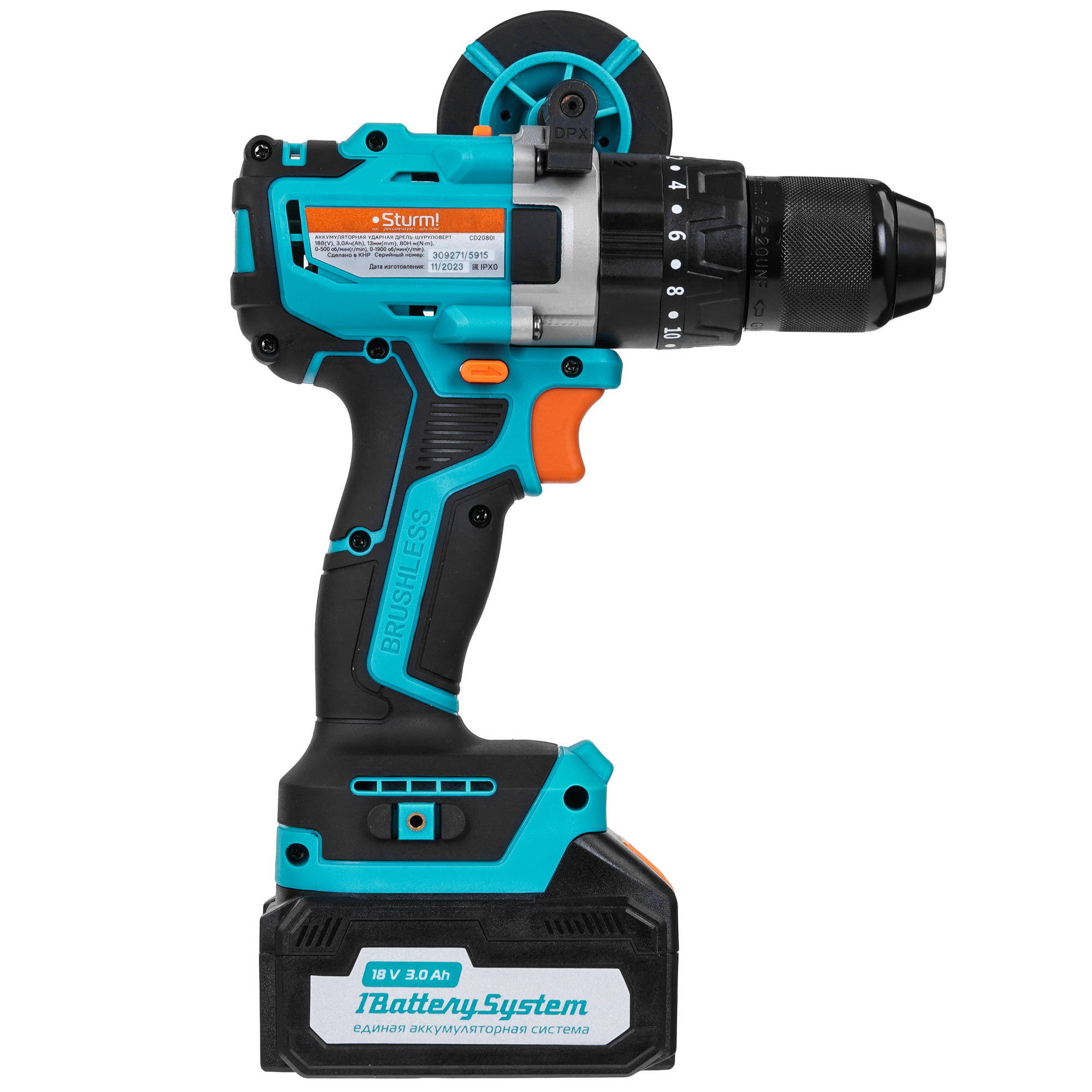 Дрель-шуруповерт Sturm! CD2080I 1BatterySystem 18V 9127183 STDN-0141488 - Вид №2