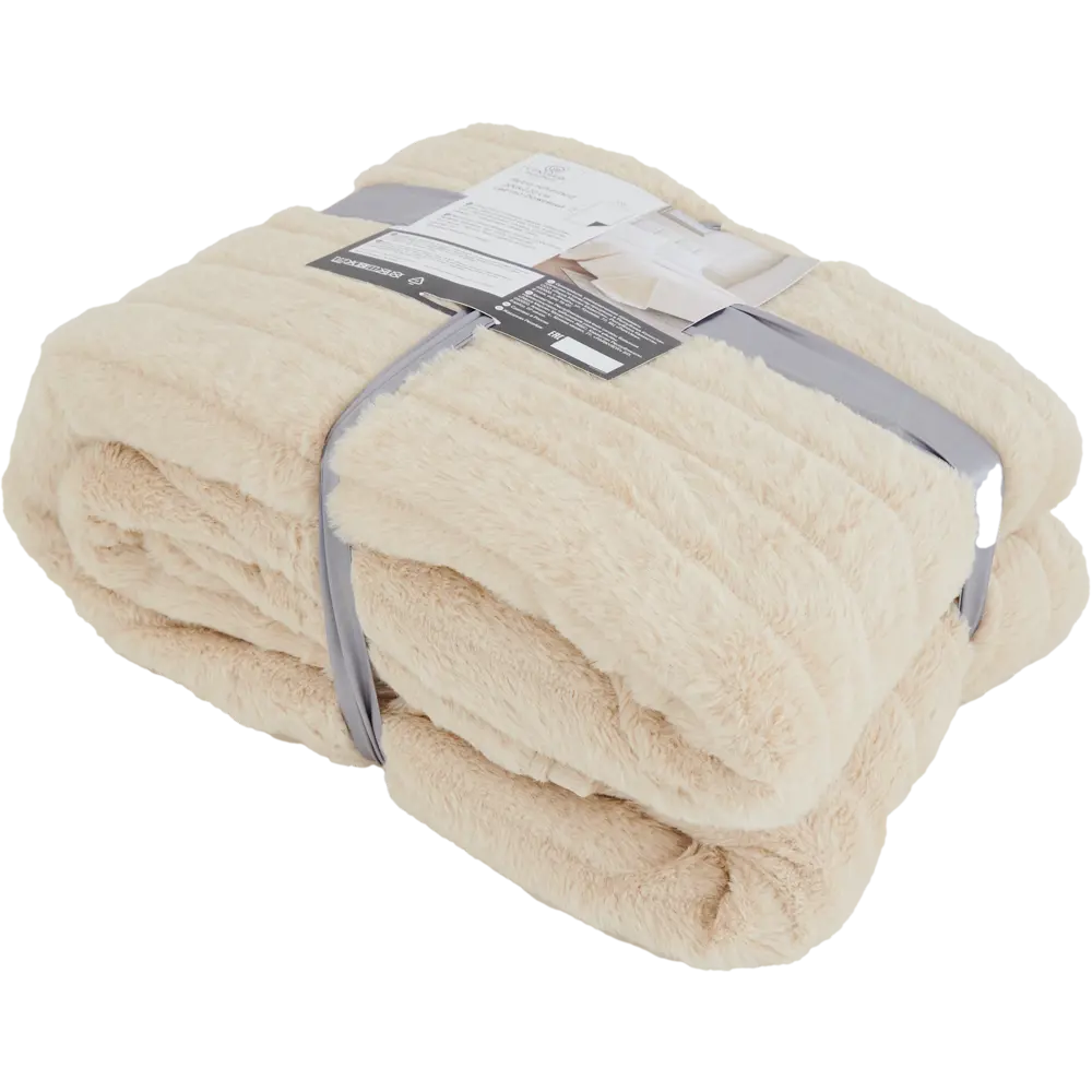 Плед Retro-Refreshed 200x220 см искусственный мех цвет светло-бежевый 84720865 STLM-2030664 Santreyd - Вид №2