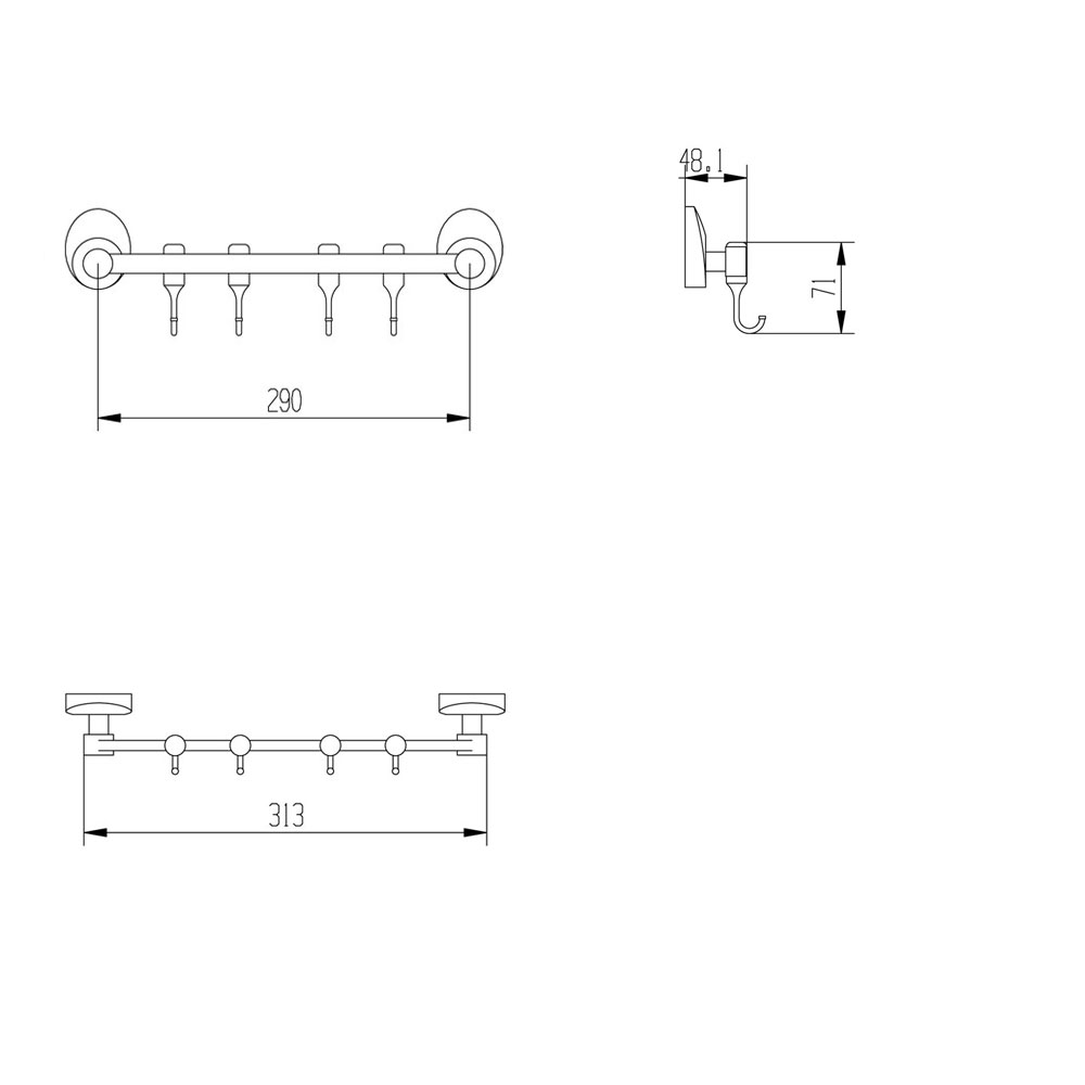R70123 Планка с 4-мя крючками Raiber  - Вид №2