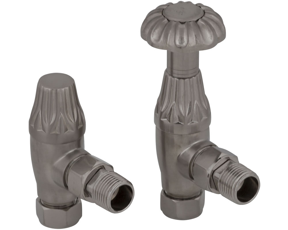 HAN010 Входной ручной клапан радиатора Crocus Wheel 15 мм (сатинированный никель) Сarronheating 