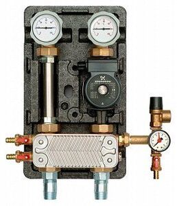 Насосная группа MEIBES UK 1" с насосом Grundfos UPS 25-60, т/о 30 пл.