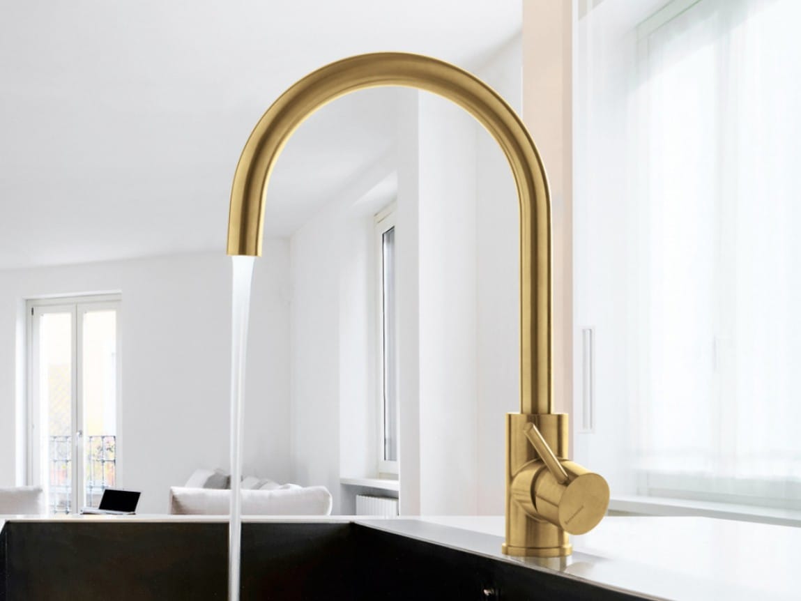 Однорычажный смеситель для кухни из нержавеющей стали Rubinetterie Treemme 40 мм ARCH-00043423