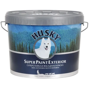 91538433 Краска фасадная Husky Super Paint Exterior цвет цвет белый матовая база А 10 л STLM-0853572