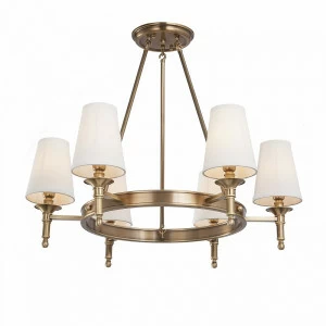 Люстра на 6 ламп 57х73 см белая Delight Collection XD014-6 brass DELIGHT COLLECTION ДИЗАЙНЕРСКИЕ 00-3883128 Белый;золото