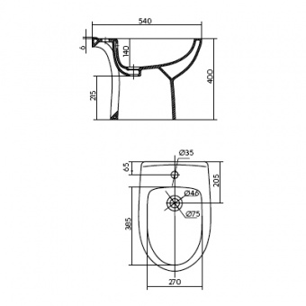 L75000000 Биде напольное  KOLO  - Вид №2
