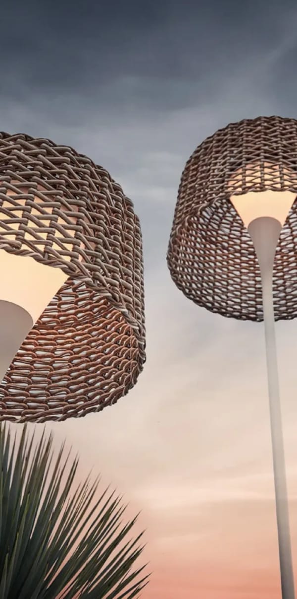 Алюминиевый и плетеный напольный напольный светильник Gloster MESH ARCH-00075058 - Вид №3