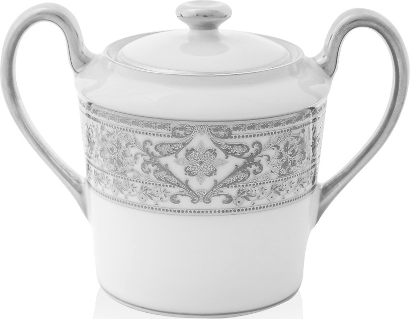 10561980 Haviland Сахарница 200мл "Матиньон" (белый, платиновый декор) Фарфор 