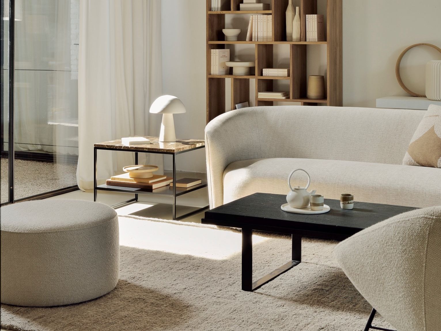 Круглый пуф из ткани Ethnicraft Курган ARCH-00094044 - Вид №6