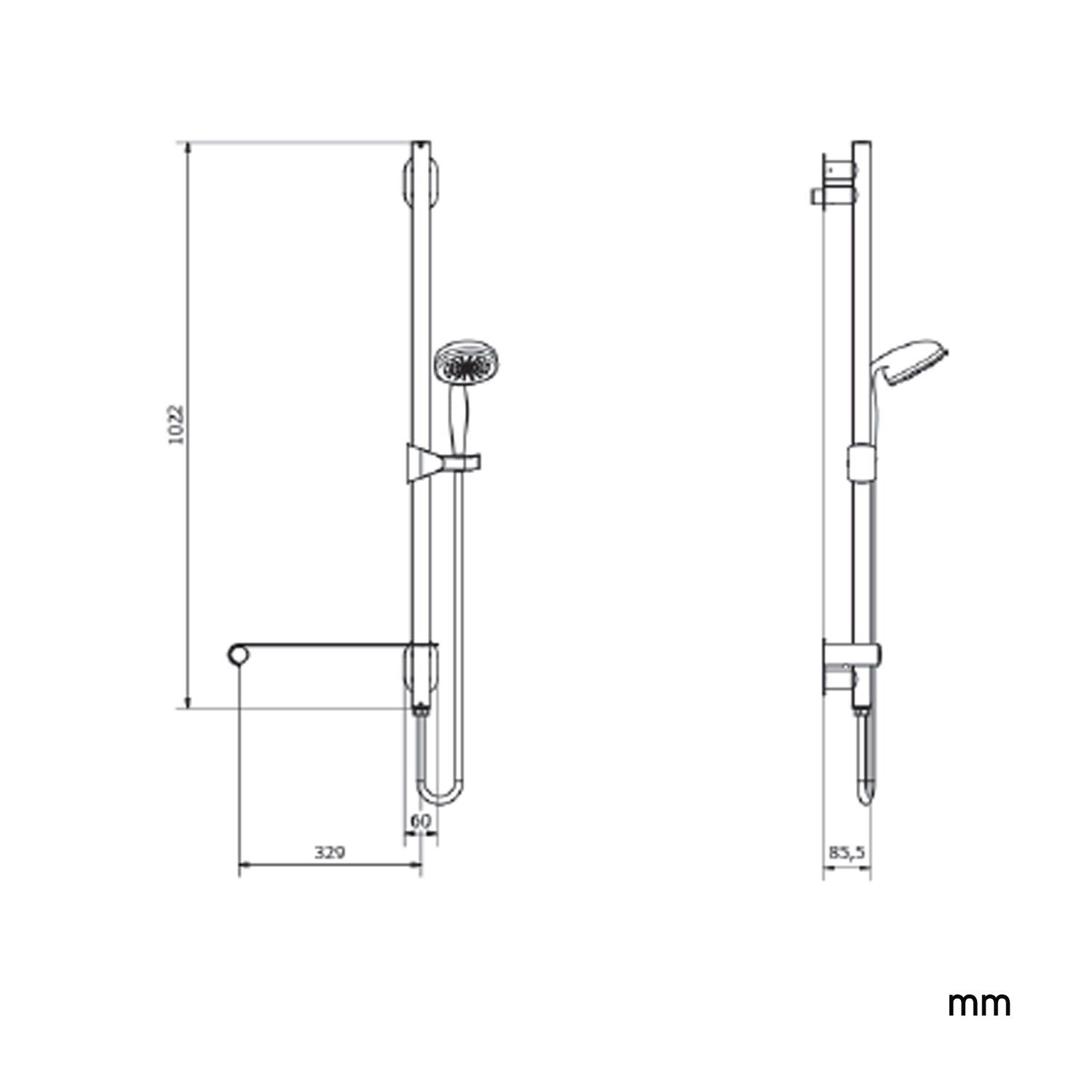 Термостатическая настенная душевая колонна с душем Thermomat Elegance ARCH-00057475 - Вид №3