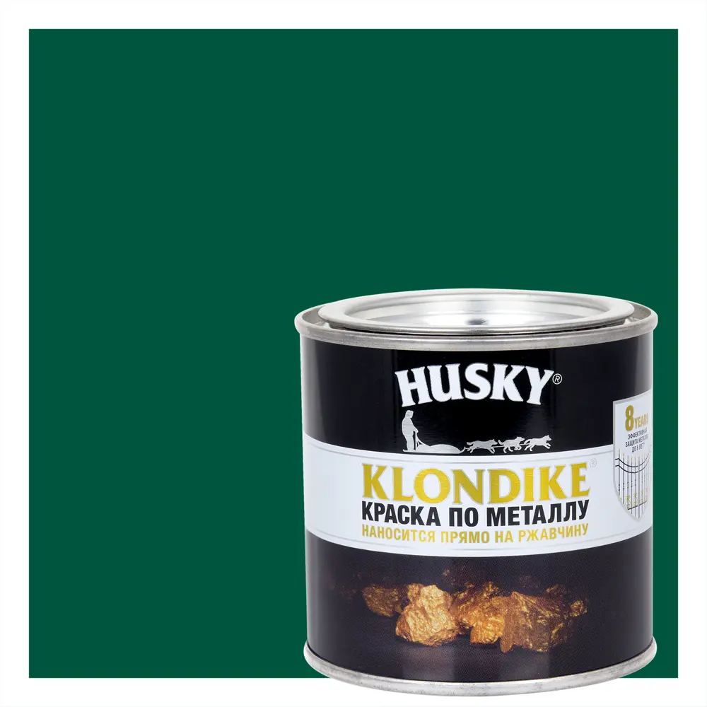 Антикоррозионная краска Husky Klondike для металла темно-зеленая глянцевая 0,25 л 84391770 STLM-0049019