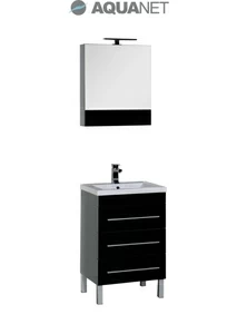 Комплект мебели Aquanet Верона 58 черный (напольный 3 ящика)