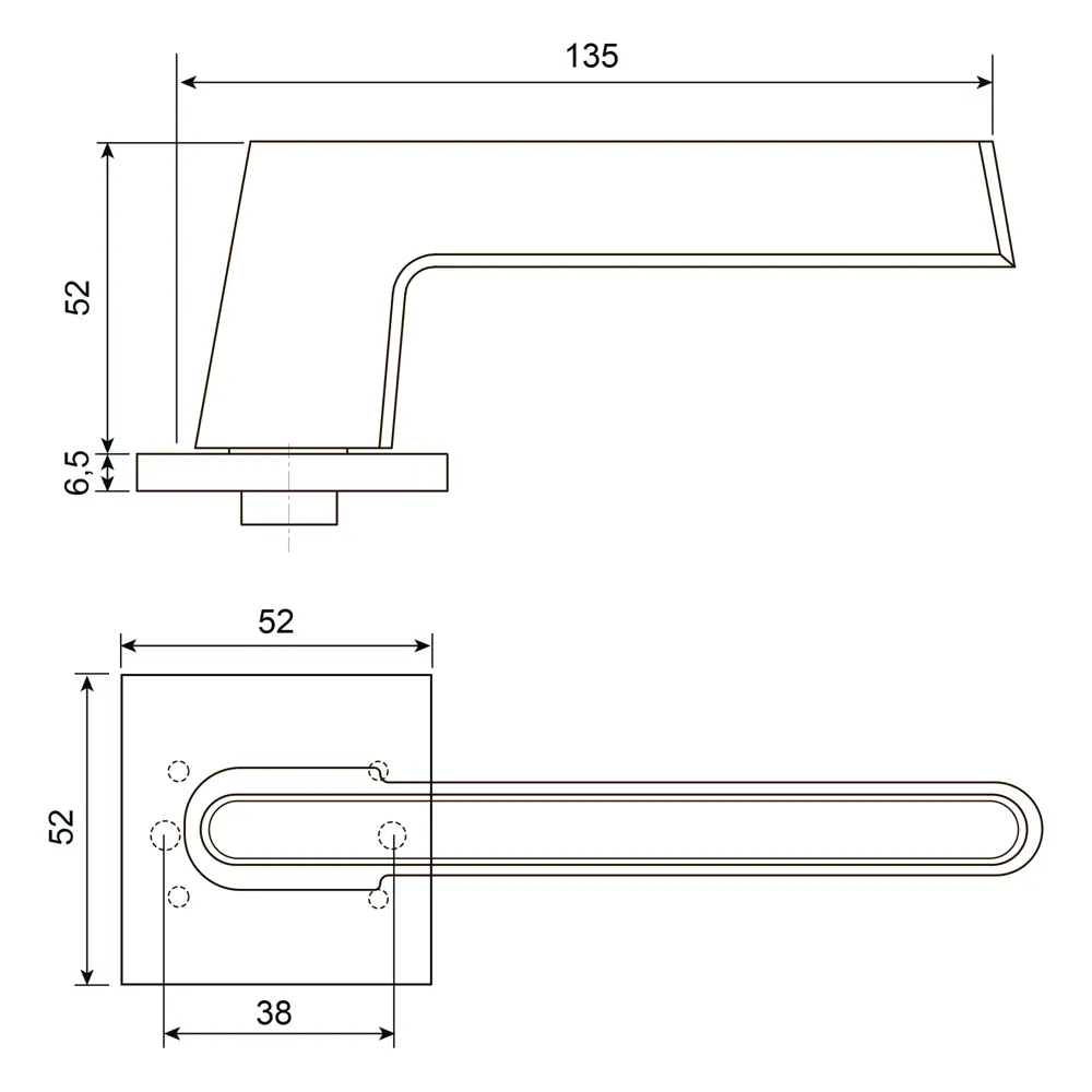 Дверная ручка на розетке Armex H-30118-A без запирания цвет никель/черный STLM-2203613 - Вид №8