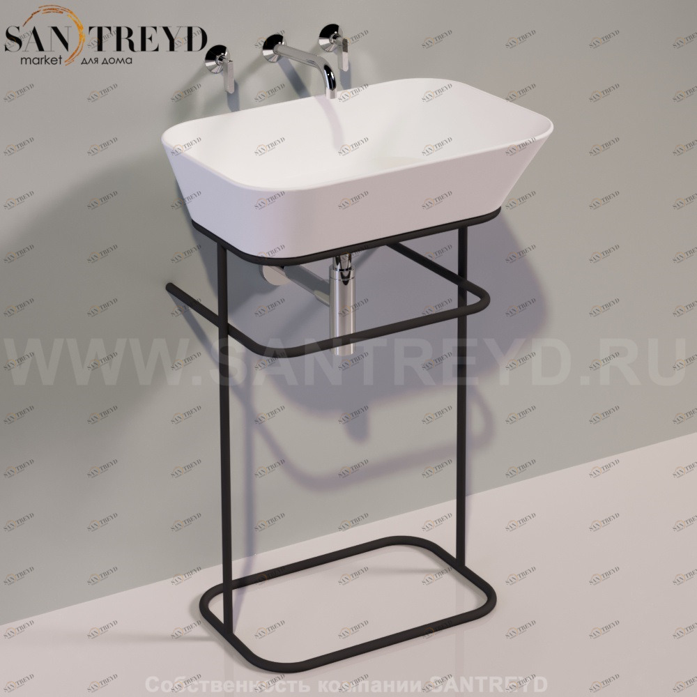 Консоль напольная под раковину WAVE прямоугольная черная Simas WASA04NEROMATT