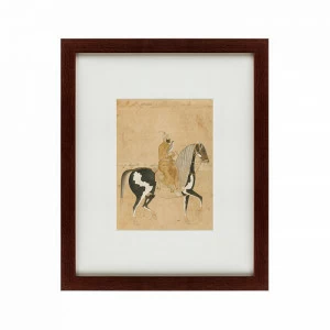 Литография на тонированной бумаге 42х52 см A Falconer Mounted on A Dappled Horse, 1585 КАРТИНЫ В КВАРТИРУ  135632 Бежевый;белый;коричневый;разноцветный