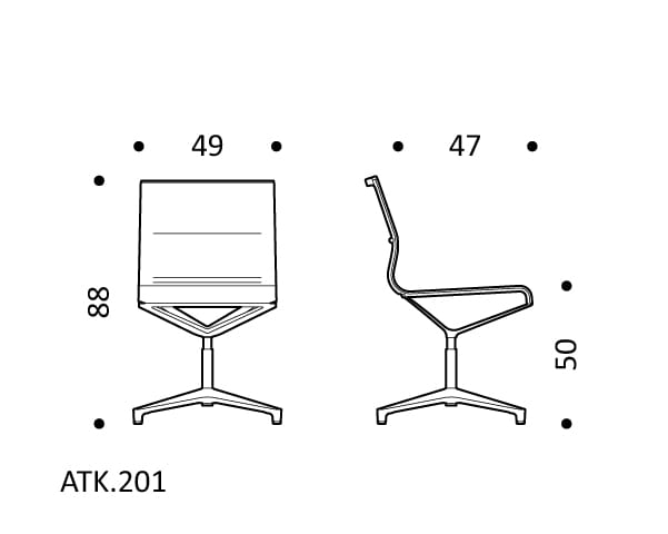 4-спицевое кожаное вращающееся офисное кресло ICF Stick Chair ARCH-00063414 - Вид №4