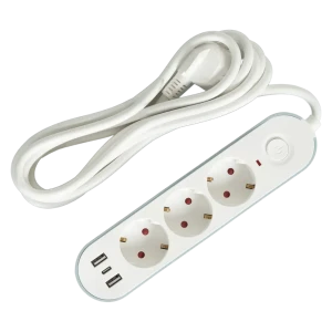 Удлинитель бытовой SKYBEAM на 3 розетки с 3 USB-портами 89376453