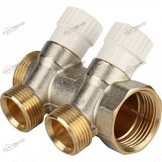 Коллектор 1" STOUT с вентилями на 2 выхода 3/4"ЕК SMB6851013402