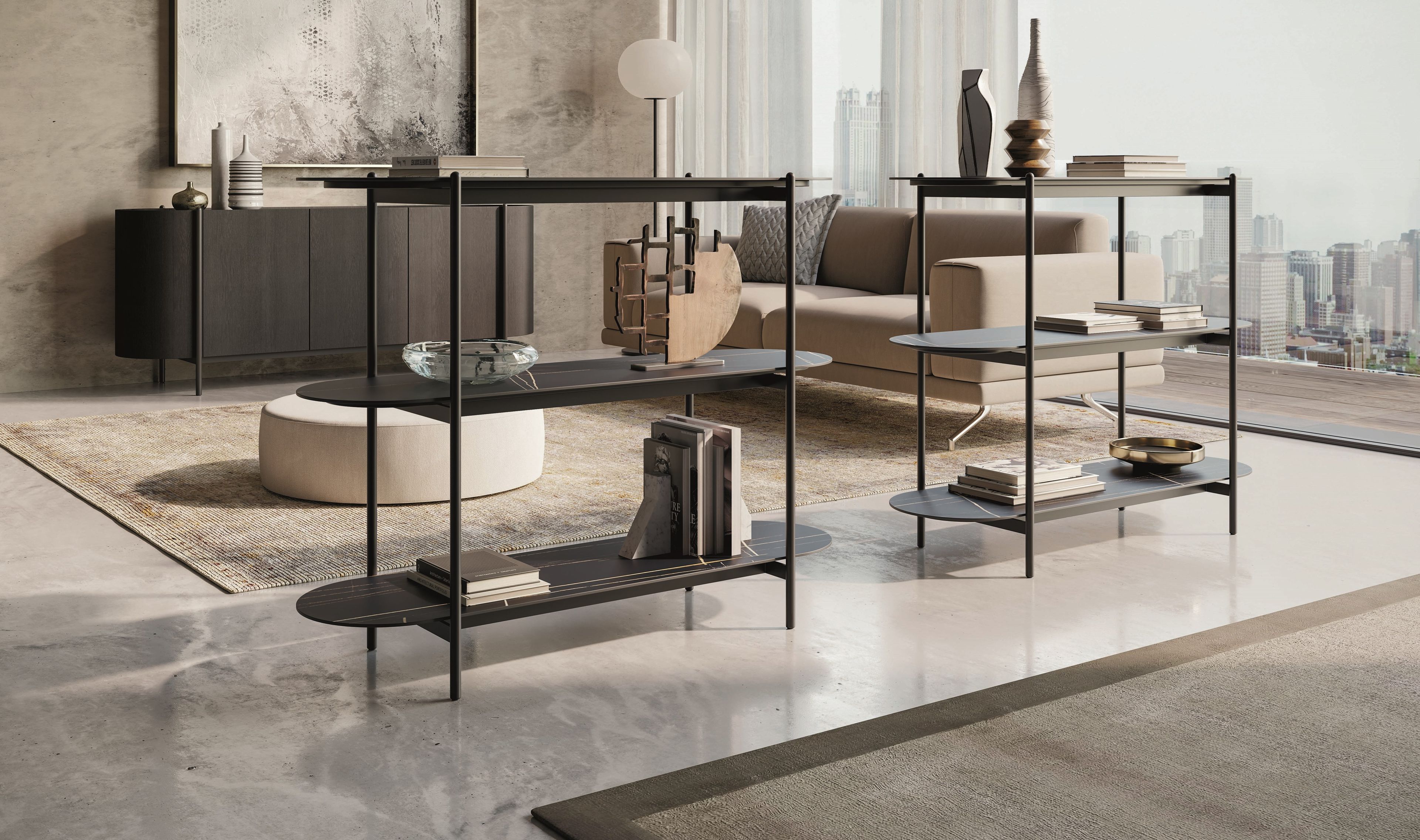 Отдельно стоящий книжный шкаф из керамогранита Dall'Agnese Supernova ARCH-00113324 - Вид №3