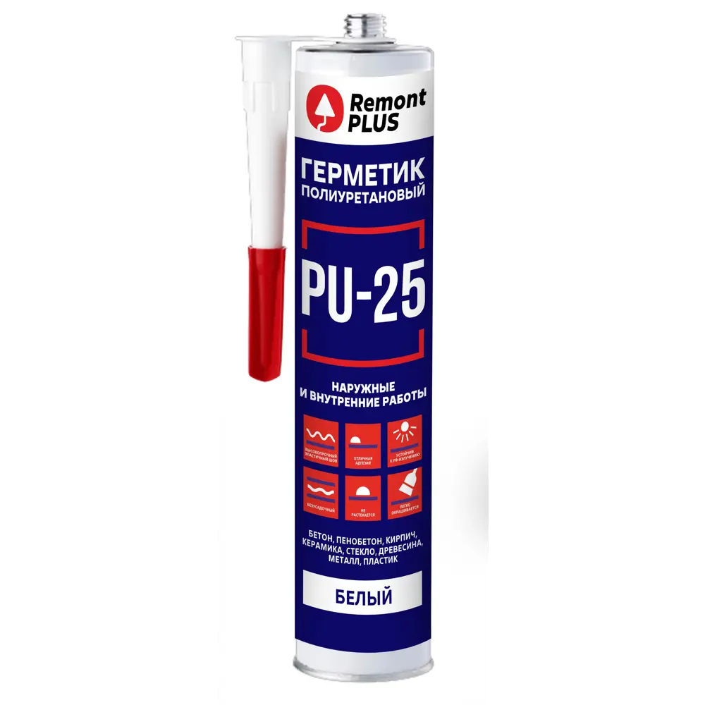 Полиуретановый герметик Remont Plus PU-25 белый 280 мл 89424153 STLM-1566704
