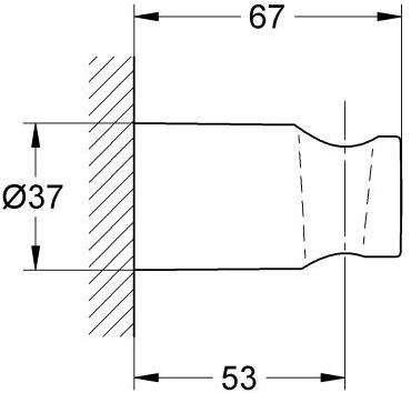 Держатель настенный для ручного душа GROHE Rainshower, хром (27056000) - Вид №1