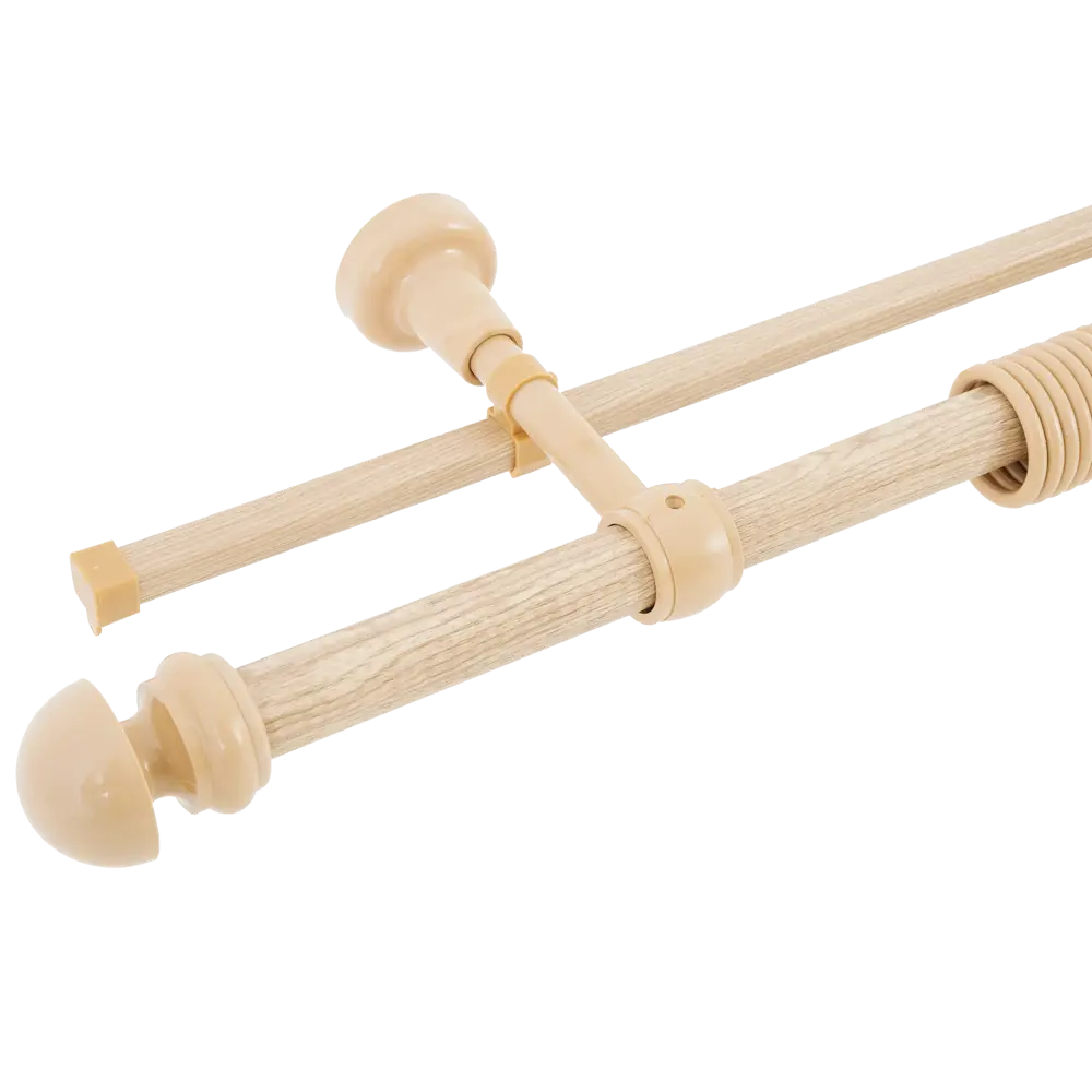 Карниз двухрядный 160 см металл/пластик цвет ель РУССКИЕ КАРНИЗЫ STLM-2164885